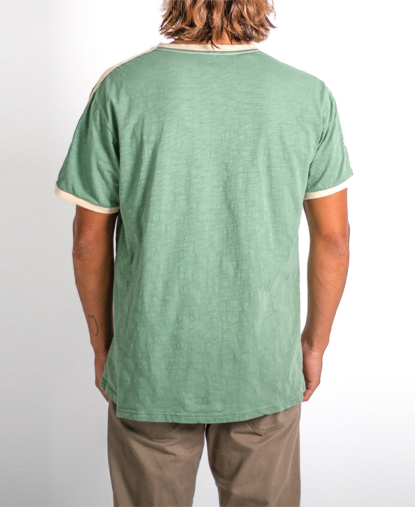 Retro Ringer Tee | Leaf Green – Golden Breed