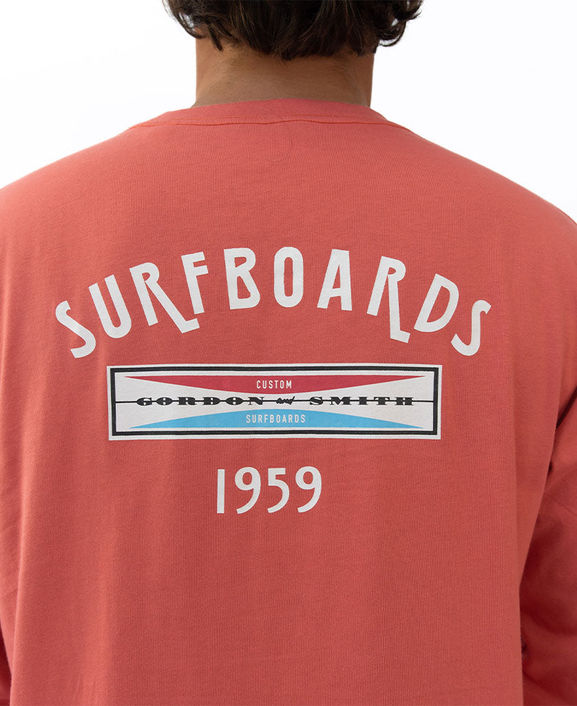 GS Surfboards LS Comp Tee | Wash Red - Golden Breed