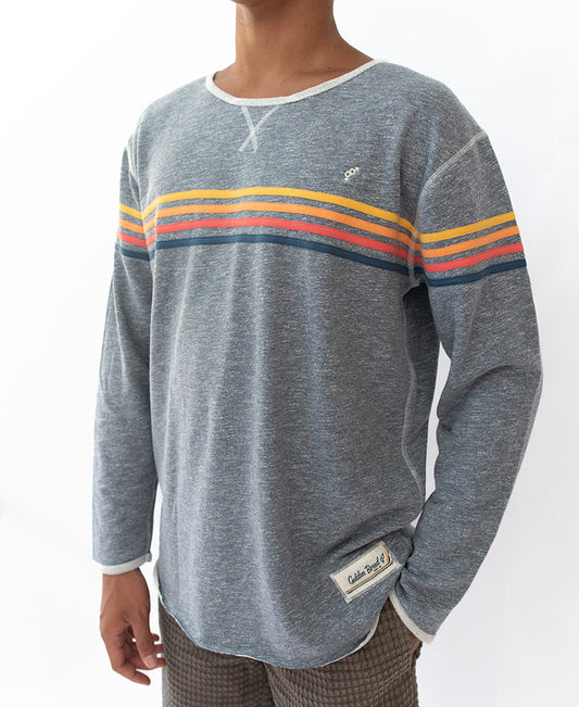 Long Island Rag Top | Navy Marle Stripe - Golden Breed