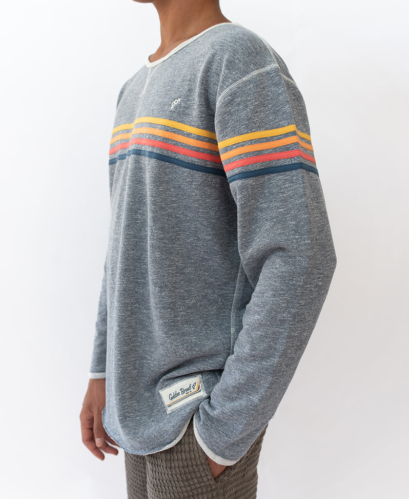 Long Island Rag Top | Navy Marle Stripe - Golden Breed