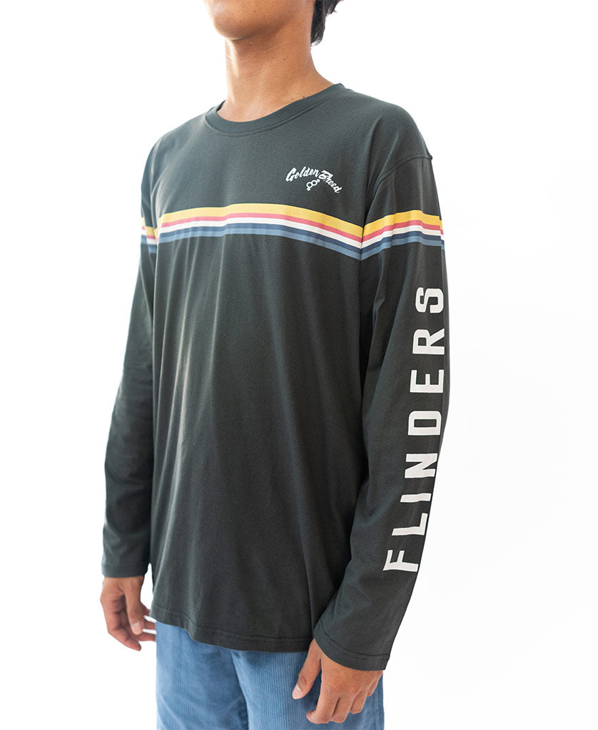 Flinders Cali LS Tee | Wash Black - Golden Breed