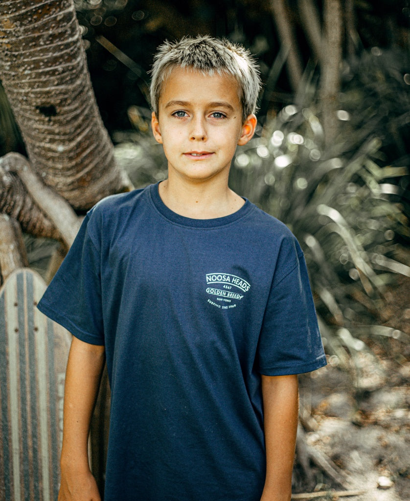 Noosa Boards Boys Tee | Navy - Golden Breed
